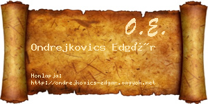 Ondrejkovics Edgár névjegykártya